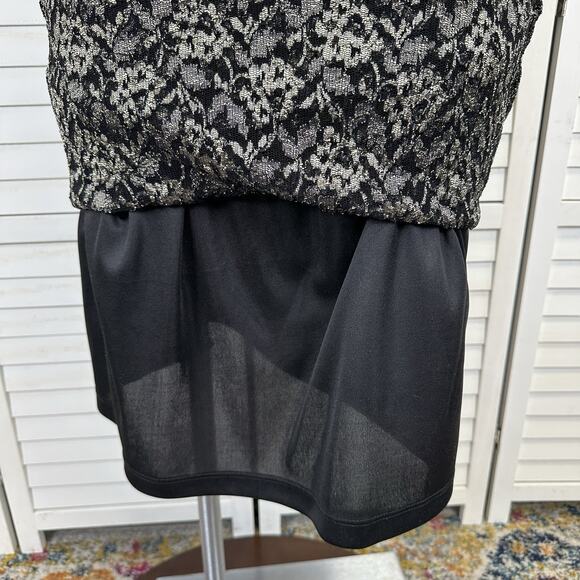 Kiyonna Black Gold Floral Lace Lined Sheath Dress Party Cocktail Plus Size 1X‎ - Picture 7 of 10